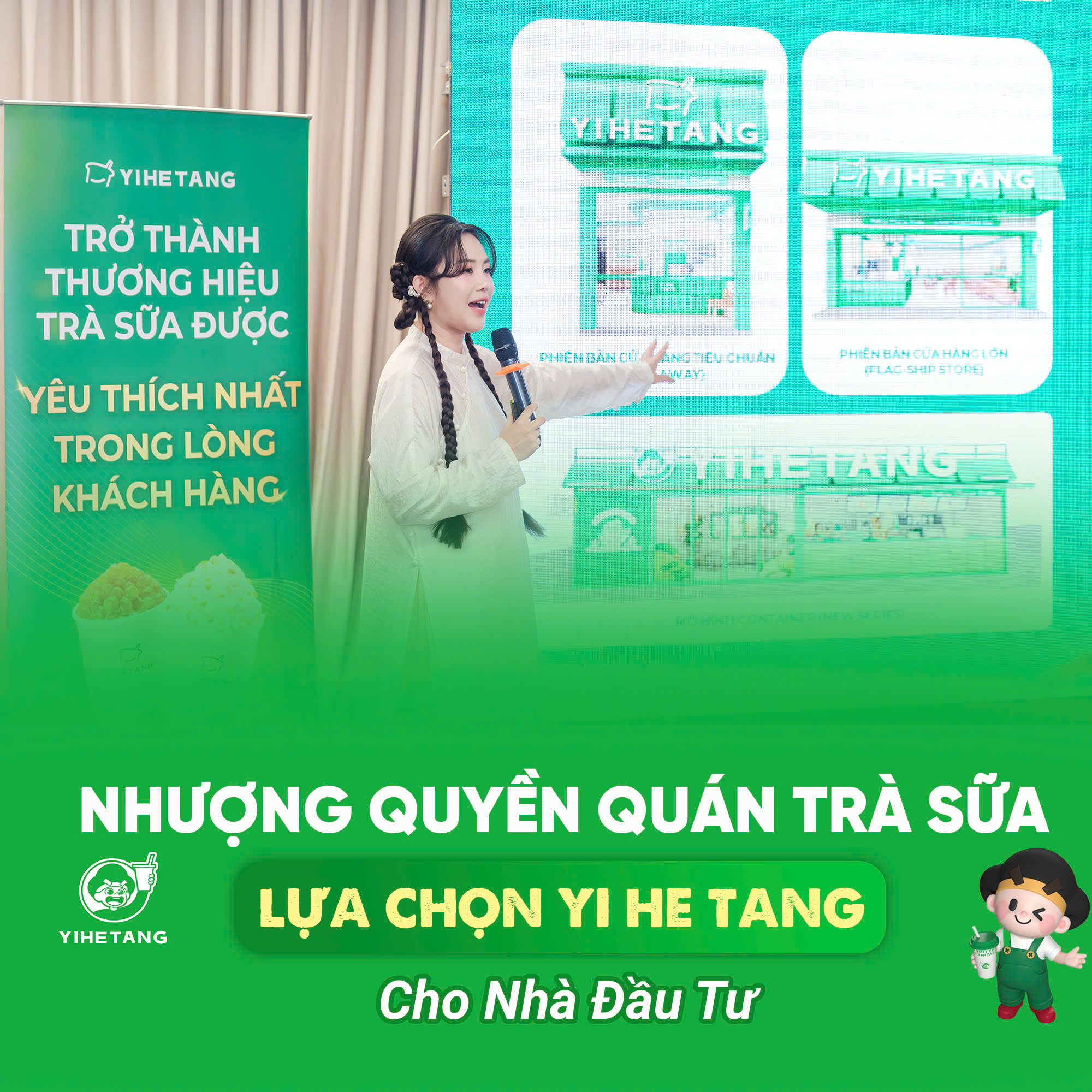 Nhượng quyền quán trà sữa lựa chọn yi he tang cho nhà đầu tư